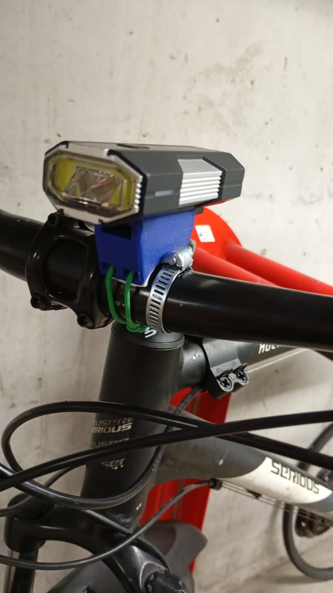 Front light mount installed