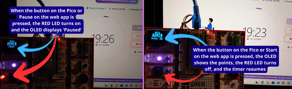 Embedded element connected