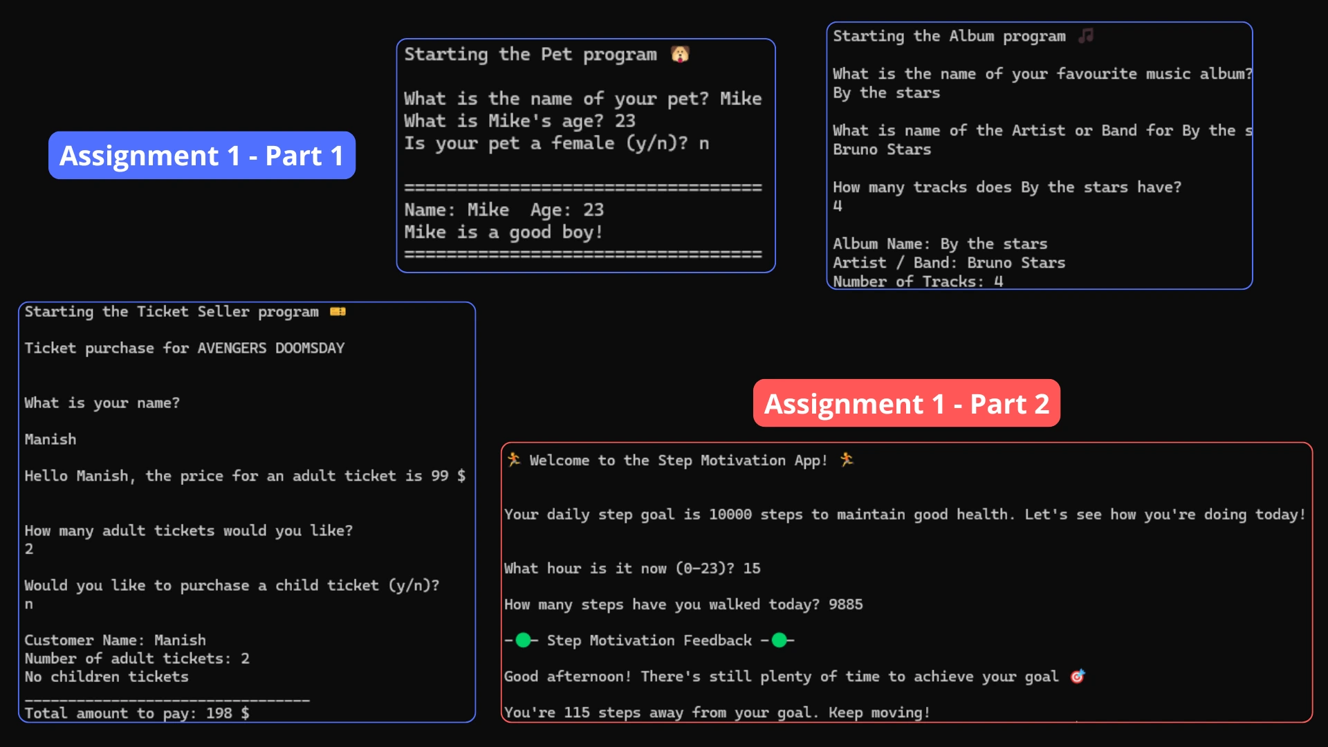 Assignment 1 - Basic C# Concepts